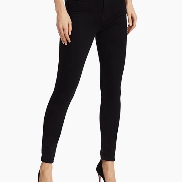 7 For All Mankind The High-Rise Skinny Black Jeans Size 28 - Picture 3 of 14
